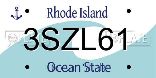 3SZL61 Rhode Island License Plate