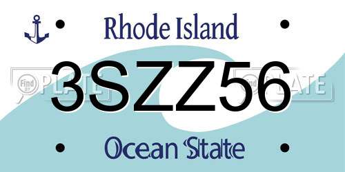 3SZZ56 Rhode Island License Plate