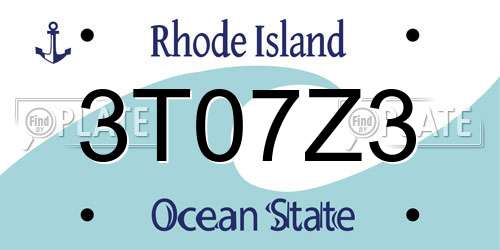 3T07Z3 Rhode Island License Plate