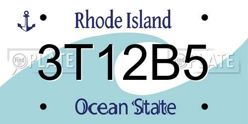 3T12B5 Rhode Island License Plate