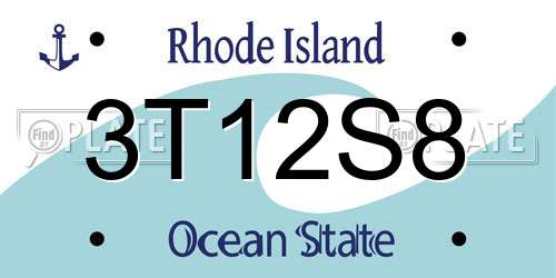 3T12S8 Rhode Island License Plate