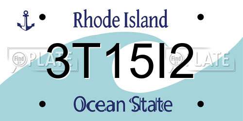 3T15I2 Rhode Island License Plate