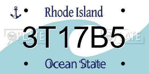 3T17B5 Rhode Island License Plate