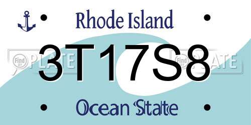 3T17S8 Rhode Island License Plate