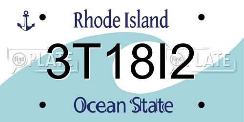 3T18I2 Rhode Island License Plate