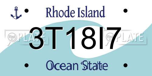 3T18I7 Rhode Island License Plate