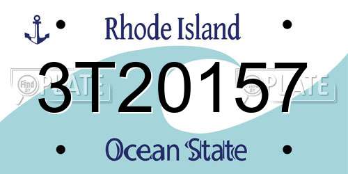 3T20157 Rhode Island License Plate