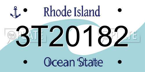 3T20182 Rhode Island License Plate