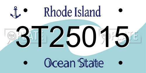 3T25015 Rhode Island License Plate