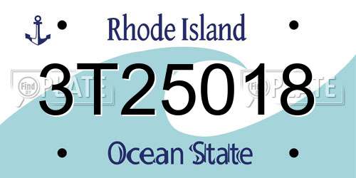3T25018 Rhode Island License Plate