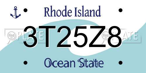 3T25Z8 Rhode Island License Plate