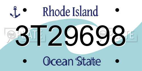 3T29698 Rhode Island License Plate