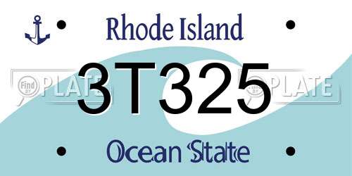 3T325 Rhode Island License Plate