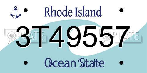 3T49557 Rhode Island License Plate