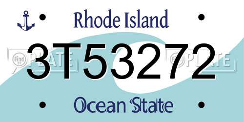 3T53272 Rhode Island License Plate
