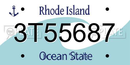 3T55687 Rhode Island License Plate