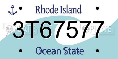 3T67577 Rhode Island License Plate