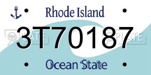 3T70187 Rhode Island License Plate
