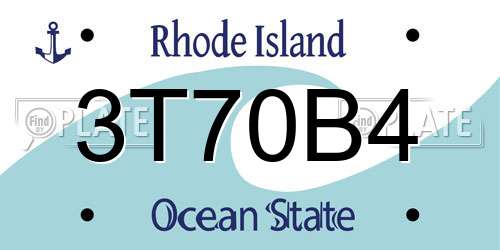 3T70B4 Rhode Island License Plate