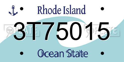3T75015 Rhode Island License Plate