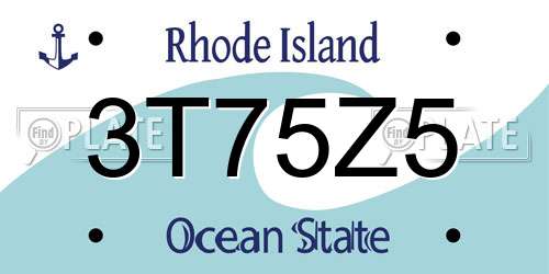 3T75Z5 Rhode Island License Plate