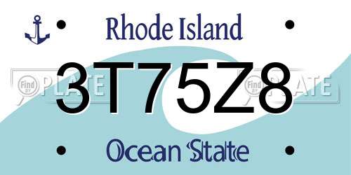 3T75Z8 Rhode Island License Plate