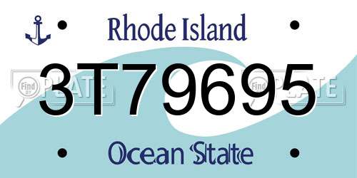 3T79695 Rhode Island License Plate