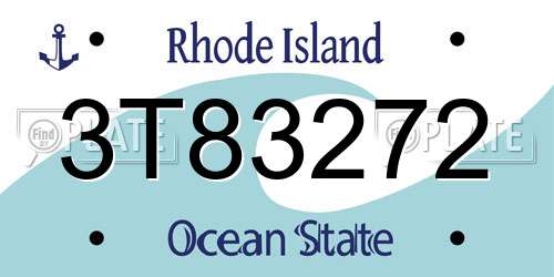 3T83272 Rhode Island License Plate