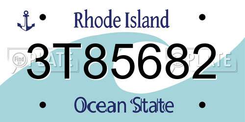 3T85682 Rhode Island License Plate