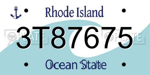 3T87675 Rhode Island License Plate