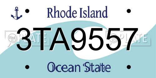 3TA9557 Rhode Island License Plate