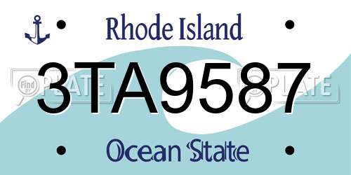 3TA9587 Rhode Island License Plate