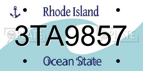 3TA9857 Rhode Island License Plate