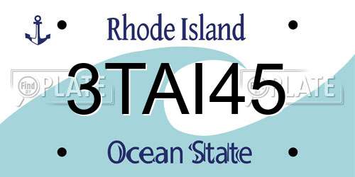 3TAI45 Rhode Island License Plate