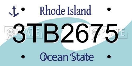 3TB2675 Rhode Island License Plate