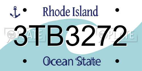 3TB3272 Rhode Island License Plate