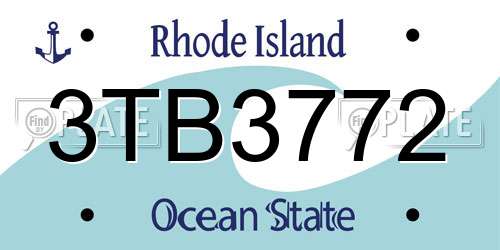 3TB3772 Rhode Island License Plate