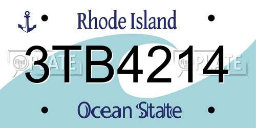 3TB4214 Rhode Island License Plate