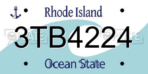 3TB4224 Rhode Island License Plate