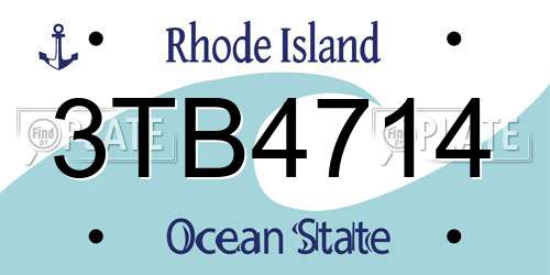3TB4714 Rhode Island License Plate