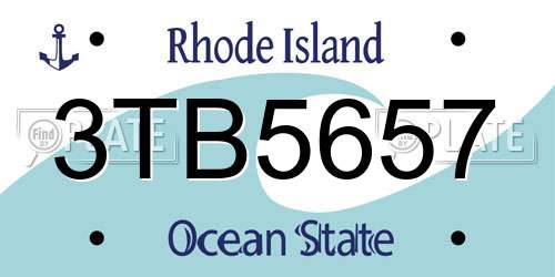 3TB5657 Rhode Island License Plate