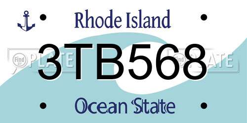 3TB568 Rhode Island License Plate
