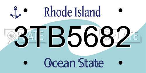 3TB5682 Rhode Island License Plate
