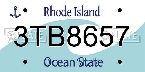 3TB8657 Rhode Island License Plate