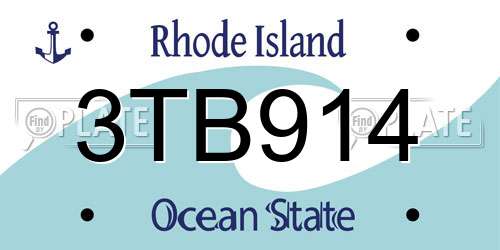 3TB914 Rhode Island License Plate