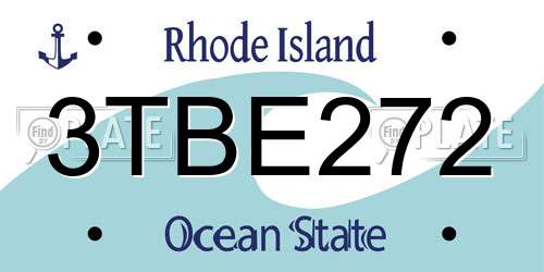 3TBE272 Rhode Island License Plate