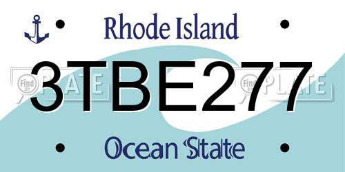 3TBE277 Rhode Island License Plate