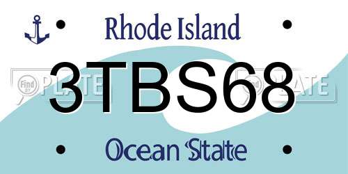 3TBS68 Rhode Island License Plate