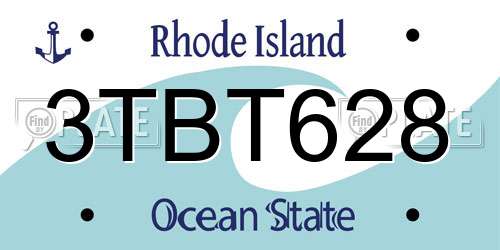 3TBT628 Rhode Island License Plate