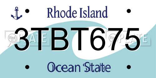3TBT675 Rhode Island License Plate